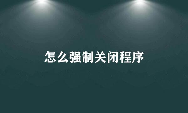 怎么强制关闭程序