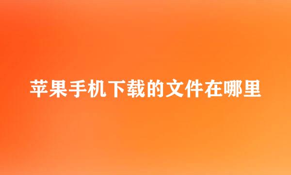苹果手机下载的文件在哪里