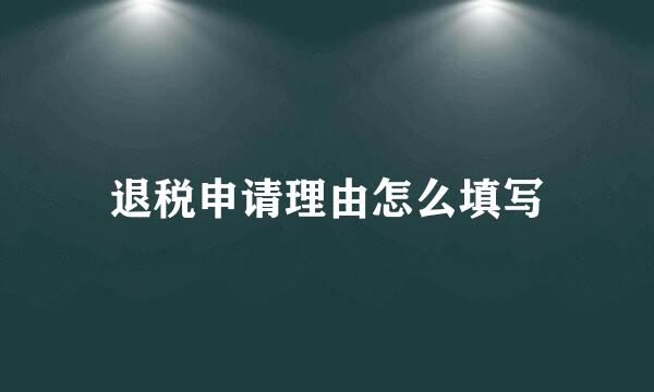 退税申请理由怎么填写