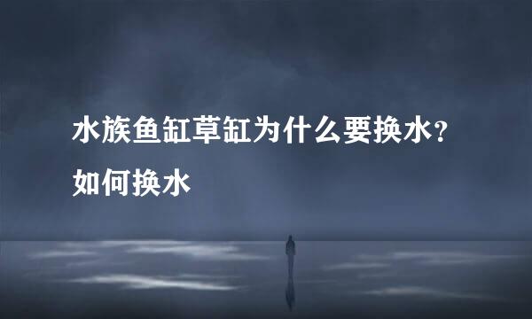 水族鱼缸草缸为什么要换水？如何换水