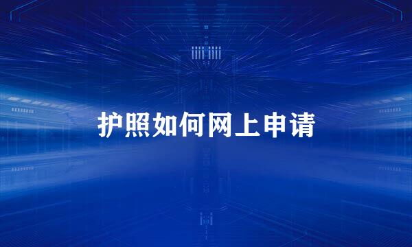 护照如何网上申请