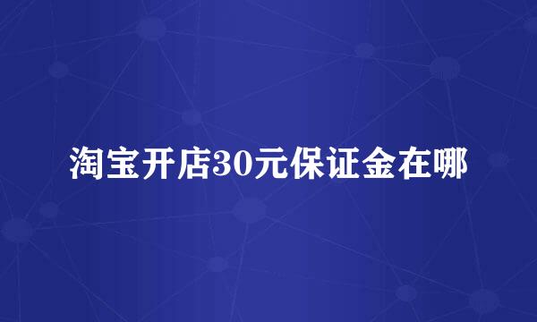 淘宝开店30元保证金在哪