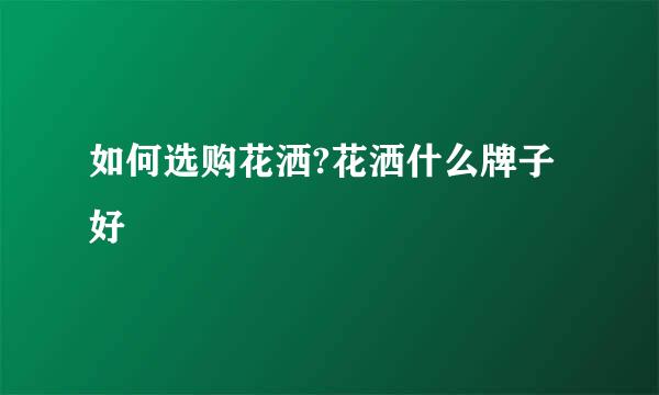 如何选购花洒?花洒什么牌子好