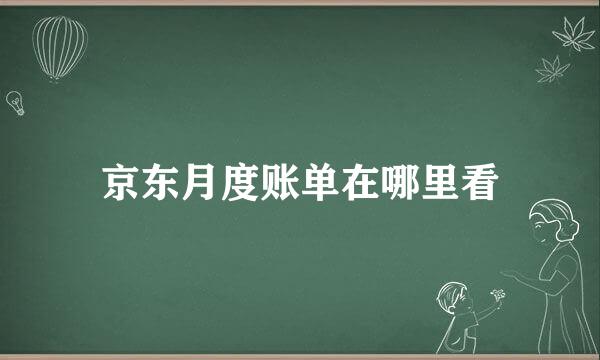 京东月度账单在哪里看