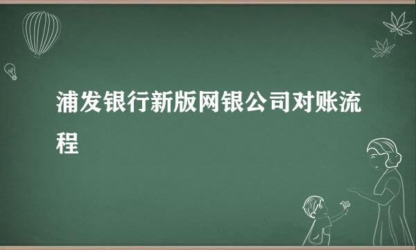 浦发银行新版网银公司对账流程