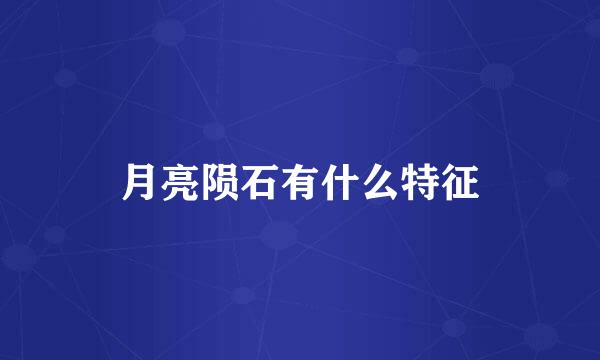 月亮陨石有什么特征