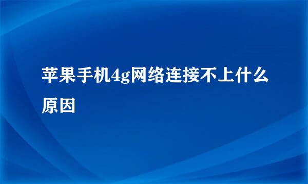 苹果手机4g网络连接不上什么原因
