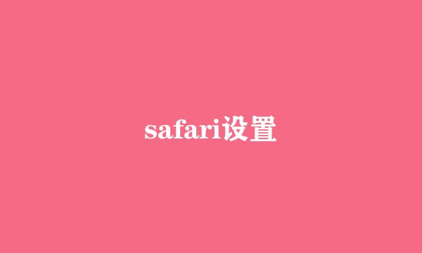 safari设置