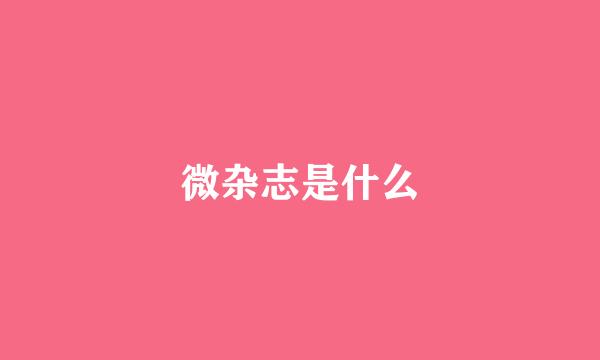 微杂志是什么