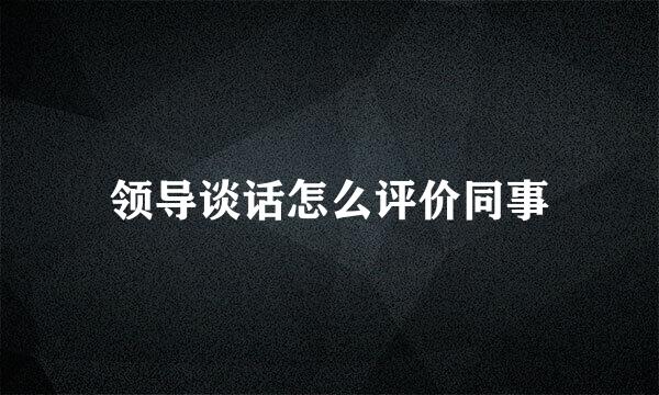领导谈话怎么评价同事