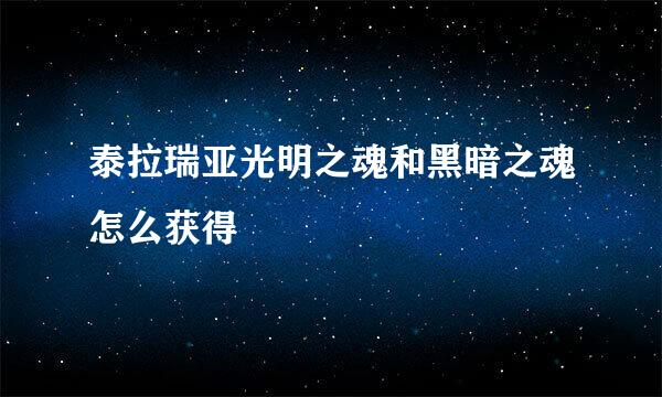 泰拉瑞亚光明之魂和黑暗之魂怎么获得