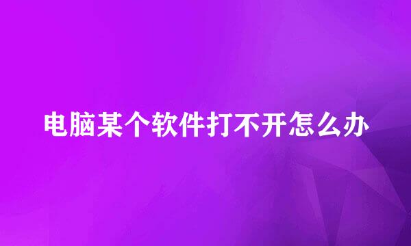 电脑某个软件打不开怎么办