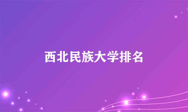 西北民族大学排名