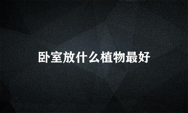 卧室放什么植物最好