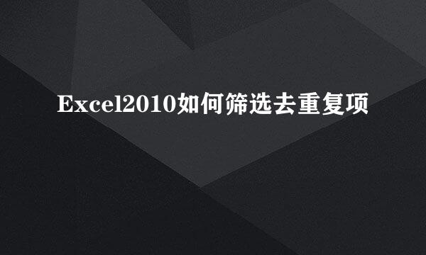 Excel2010如何筛选去重复项