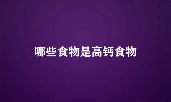 哪些食物是高钙食物