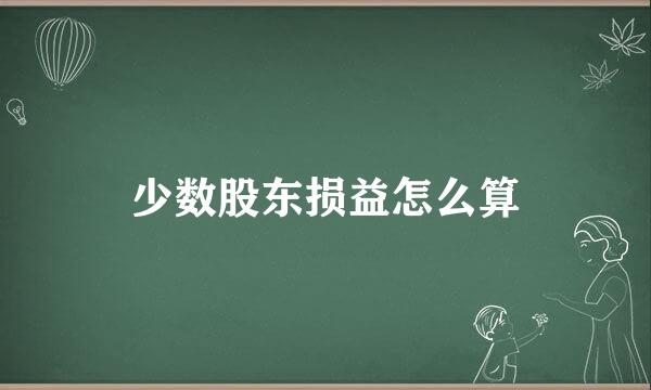 少数股东损益怎么算
