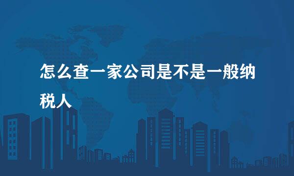 怎么查一家公司是不是一般纳税人