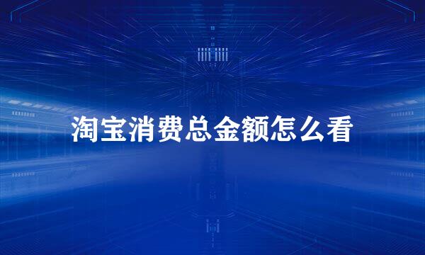 淘宝消费总金额怎么看