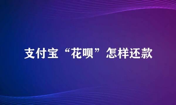 支付宝“花呗”怎样还款