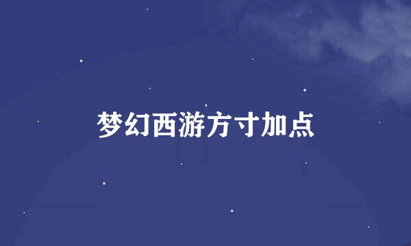 梦幻西游方寸加点