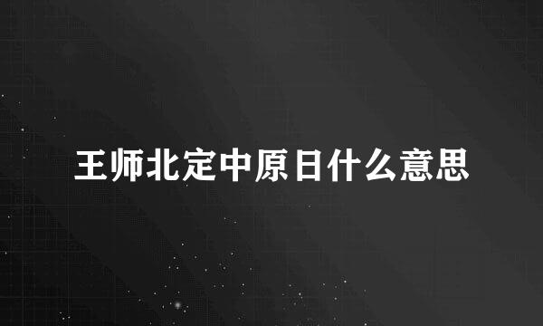 王师北定中原日什么意思
