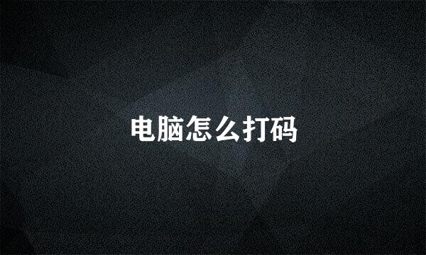 电脑怎么打码