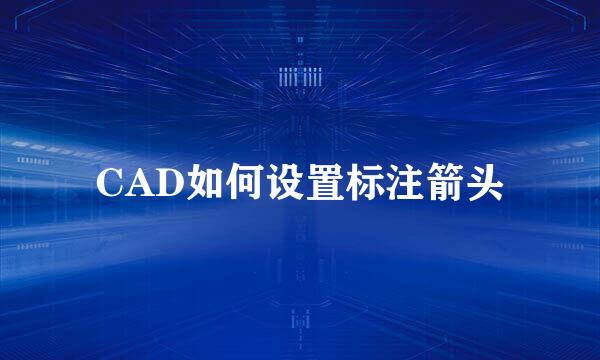 CAD如何设置标注箭头