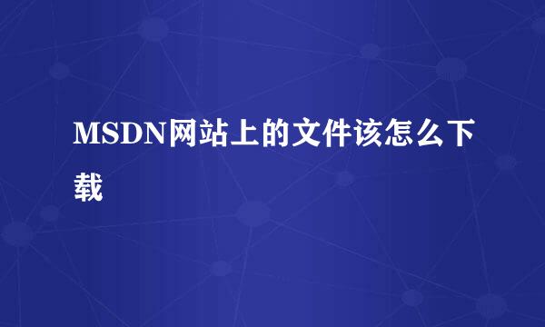 MSDN网站上的文件该怎么下载