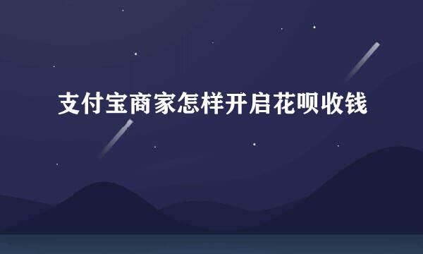 支付宝商家怎样开启花呗收钱
