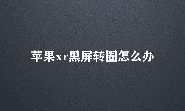 苹果xr黑屏转圈怎么办