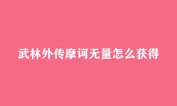武林外传摩诃无量怎么获得