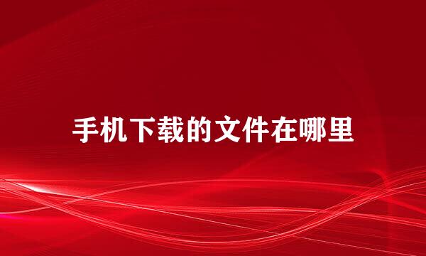 手机下载的文件在哪里