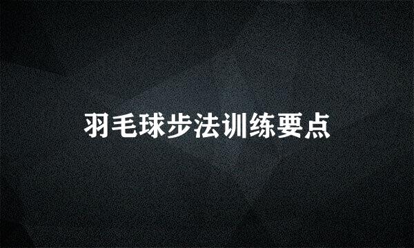 羽毛球步法训练要点
