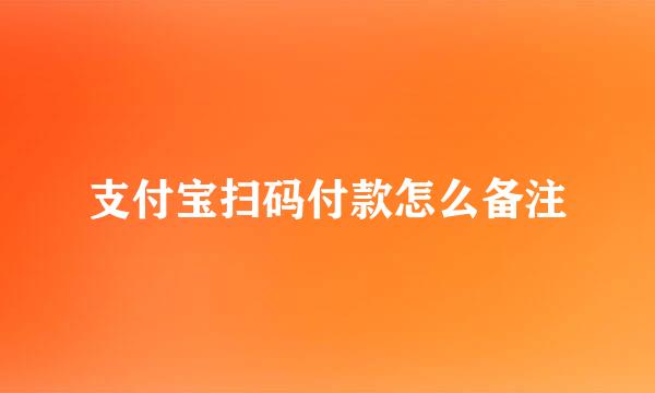 支付宝扫码付款怎么备注