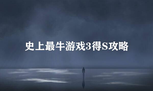 史上最牛游戏3得S攻略