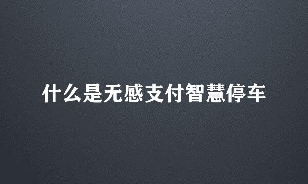 什么是无感支付智慧停车