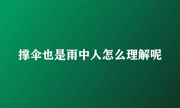 撑伞也是雨中人怎么理解呢