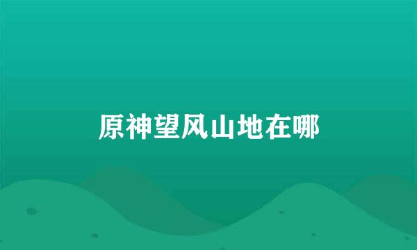 原神望风山地在哪
