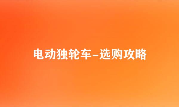 电动独轮车-选购攻略
