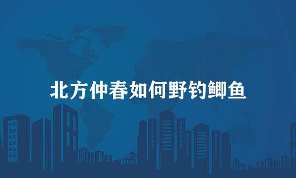 北方仲春如何野钓鲫鱼