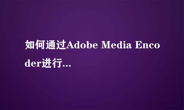 如何通过Adobe Media Encoder进行视频格式转换