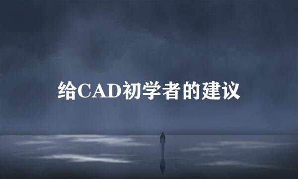 给CAD初学者的建议