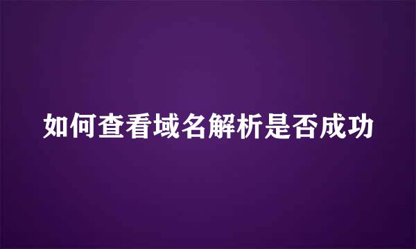 如何查看域名解析是否成功