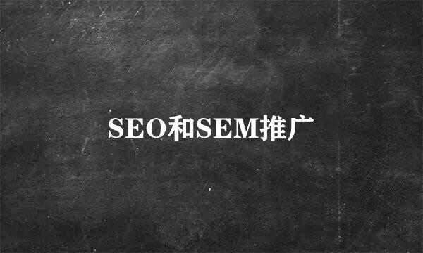 SEO和SEM推广