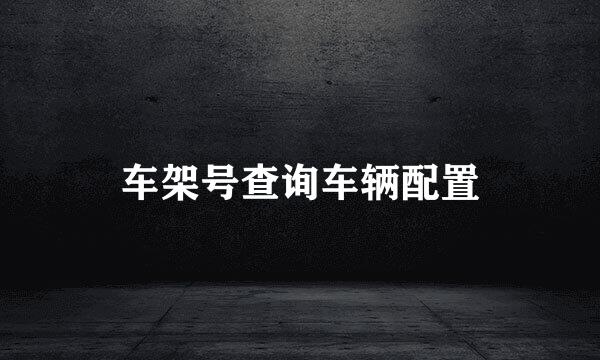 车架号查询车辆配置