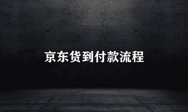 京东货到付款流程