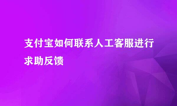 支付宝如何联系人工客服进行求助反馈