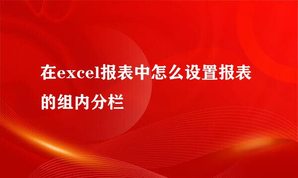 在excel报表中怎么设置报表的组内分栏