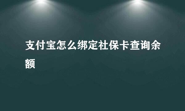 支付宝怎么绑定社保卡查询余额
